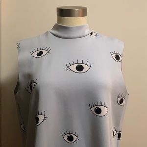 Eyes mini shift dress